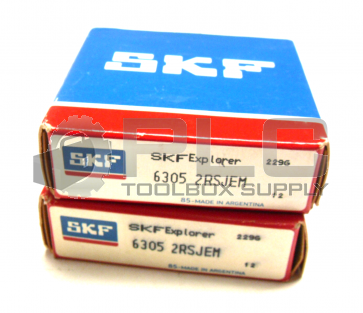 NEW LOT OF 2 SKF 6305 2RSJEM  BALL BEARING 