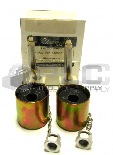 NEW LOT OF 2 VERSA P-1002-90P-120V60 COIL AND COVER ASSEMBLY