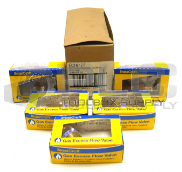 NEW LOT OF 5 BRASSCRAFT EU2-6-12 P SAFETY PLUS EXCESS FLOW VALVE  3/8" X 3/4"