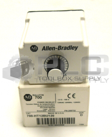 NEW ALLEN BRADLEY 700-HT12BU120 / SER D POWER ON-DELAY 120VAC 50/60HZ 120VDC
