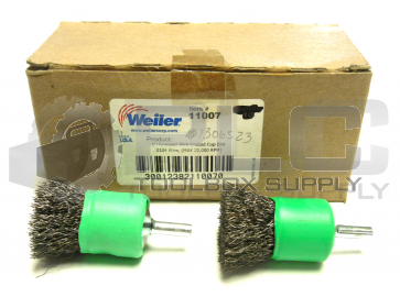 NEW LOT OF 2 WEILER 11007 1" CRIMPED WIRE COATED CUP END .0104 WIRE
