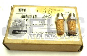 NEW LOT OF 2 PARKER EM12 1/8" MUFFLER/FILTER