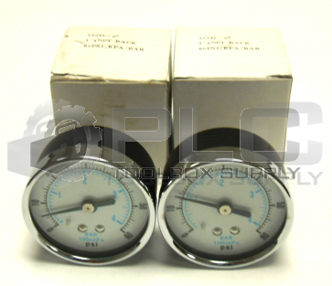 NEW LOT OF 2 BAR 102D-2" PRESSURE GAUGE 1/4 NPT BACK 60PSI/KPA/BAR