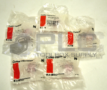 NEW LOT OF 5 CUTLER-HAMMER 10250TC21 ILLUMINATED PUSHBUTTON LENS PLASTIC RED