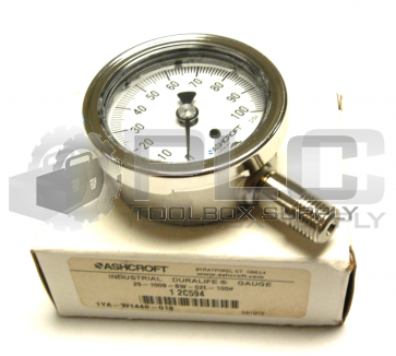 NEW ASHCROFT 25-1009-SW-02L-100 GAUGE 0-100 PSI 
