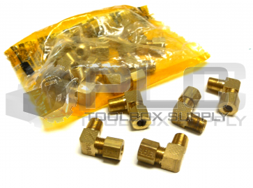 NEW LOT OF 15  PARKER 2P249 COUPLING FITTING 90 DEGREE 1/4" BRASS
