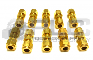 NEW LOT OF 10 PARKER 1/2" UNION TUBE B-600-6 BRASS