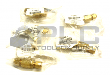 NEW LOT OF 5 SEALED PARKER 1WML9 TUBE FITTING VALVE 3/8" BRASS