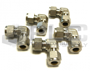NEW LOT OF 5 SWAGELOK 3/8" 90 DEGREE UNION FITTING