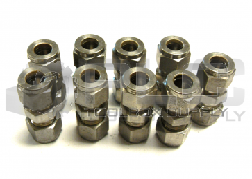 NEW LOT OF 9 SWAGELOK 3/8" UNION COUPLING  STAINLESS STEEL 