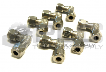 NEW LOT OF 7 GYROLOK 1/4" 90 DEGREE UNION FITTING 