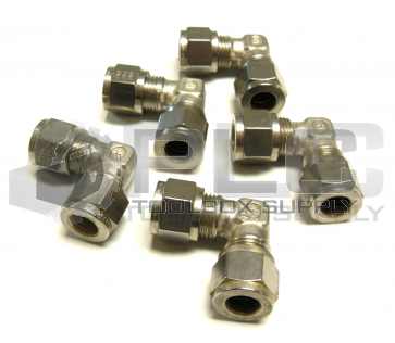 NEW LOT OF 5 GYROLOK 3/8 ELBOW COUPLING FITTING 