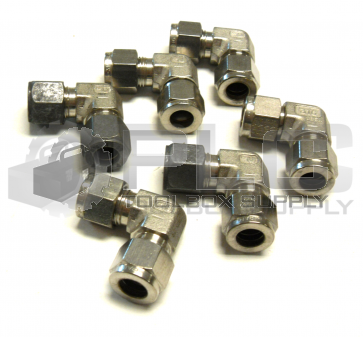 NEW LOT OF 6 PARKER 3/8 "90 DEGREE COUPLING FITTING 