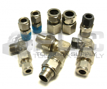 NEW LOT OF 8 MISC GYROLOK PARKER SWAGELOK COUPLING 1/2" 1/4" 