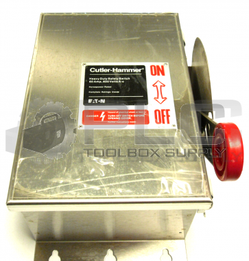 NEW CUTLER-HAMMER DH362UWK HEAVY DUTY SAFETY SWITCH 60A 600V 3 POLE NON FUSIBLE