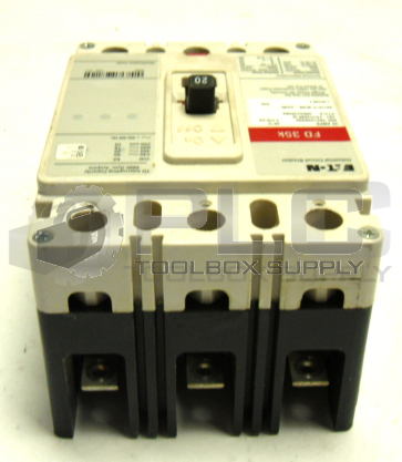 NEW EATON FD3020BP10 CIRCUIT BREAKER 20 AMPS 600 VAC-250 VDC  C 3 POLE FD 35K