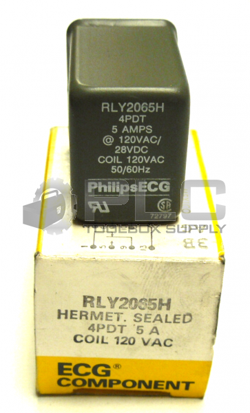 NEW PHILIPS ECG RLY2065H RELAY HERMET.SEALED 4PDT 5 A COIL 120 VAC