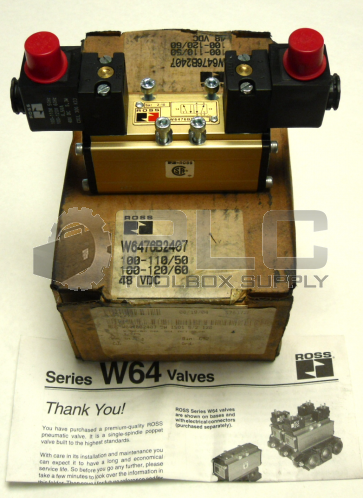 NEW IN BOX ROSS W6476B2407 SOLENOID VALVE DOUBLE 100-120 50/60 48VDC