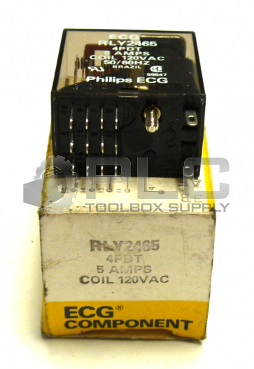NEW IN BOX PHILIPS ECG RLY2465 RELAY 4PDT 5AMP 120VAC COIL 50/60HZ 14BLADE