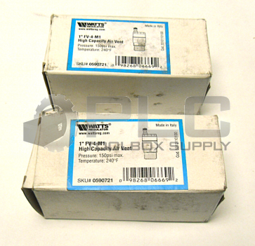 LOT OF 2 NEW WATTS 1'' FV-4-M1 AUTOMATIC FLOAT VENT 