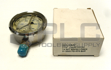 NEW LIQUID FLUID 201L-254V PRESSURE GAUGE 