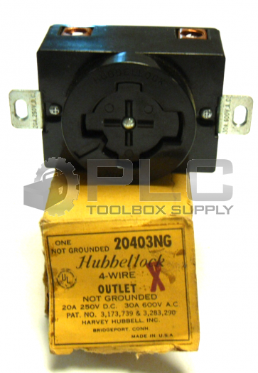 NEW IN BOX HUBBELLOCK 20403 OUTLET 4 WIRE NOT GROUNDED 30A 600V 20403NG