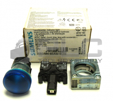 NEW IN BOX SIEMENS 3SB3 644-6BA50-0CC0 BLUE INDICATOR LIGHT SWITCH