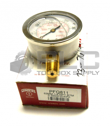 NEW WINTERS PFQ811 PRESSURE GAUGE 0-3000 PSI 0-21000KPA