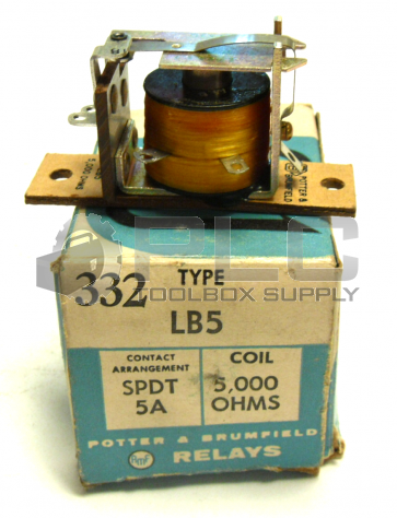 NEW IN BOX POTTER & BRUMFIELD LB5 RELAY 5000 OHMS