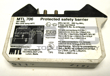 MEASUREMENT TECHNOLOGY MTL 706 SHUNT DIODE SAFETY BARRIER