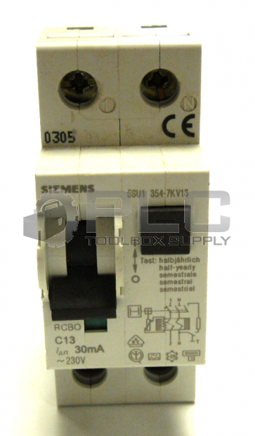 SIEMENS 5SU1-354-7KV13 CIRCUIT BREAKER RCBO 30MA 250V 5SU13547KV13