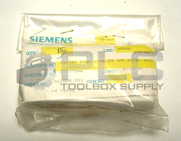 NEW LOT OF 5 SIEMENS 5SB281 DIAZED FUSE LINK 