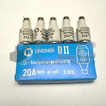 NEW BOX OF 5 LINDER 20A BOTTLE FUSE 500V