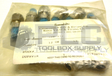 NEW SEALED BAG OF 12 SWAGELOK SS-600-1-2 MALE UNION 3/8" 1/8" 