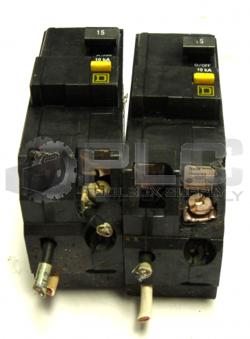 LOT OF 2 SQUARE D Q0215 GFCI CIRCUIT BREAKER 2 POLE QO215 