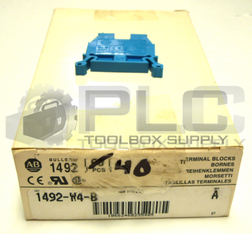NEW BOX OF 40 ALLEN BRADLEY 1492-W4-B TERMINAL BLOCKS