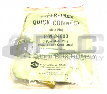 NEW SUPER TREX 84003 MALE PLUG 2 POLE MALE PLUG 