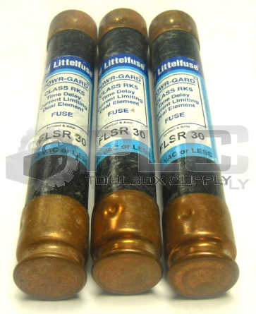 NEW LOT OF 3 LITTELFUSE FLSR 30 POWR-GARD TIME DELAY DUAL ELEMENT CLASS RK5