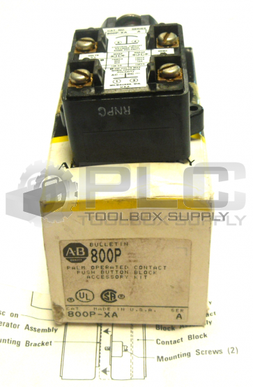 NEW ALLEN BRADLEY 800P-XA PALM OPERATED CONTACT PUSH BUTTON BLOCK SER A