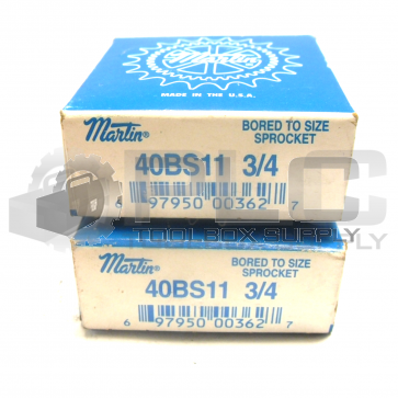 NEW LOT OF 2 MARTIN 40BS11 3/4 SPROCKET 