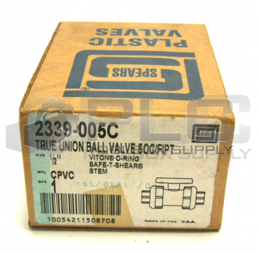 NEW SEALED SPEARS 2339-005C TRUE UNION BALL VALVE SOC/FIPT 1/2"