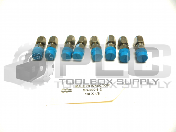 NEW LOT OF 8 SWAGELOK SS-200-1-2 MALE CONNECTOR 1/8" 