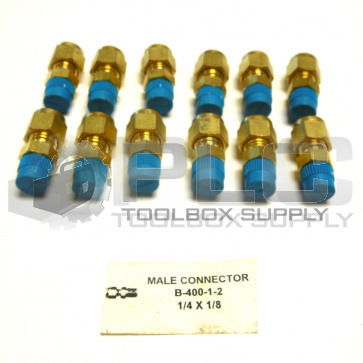 NEW LOT OF 12 SWAGELOK B-400-1-2 MALE CONNECTOR 1/4 X 1/8 