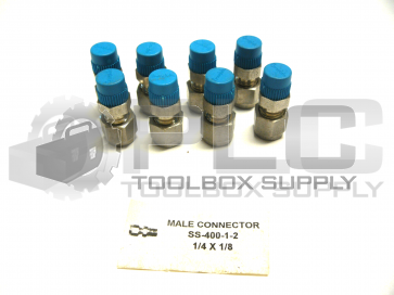NEW LOT OF 8 SWAGELOK SS-400-1-2 MALE CONNECTOR 1/4 X 1/8