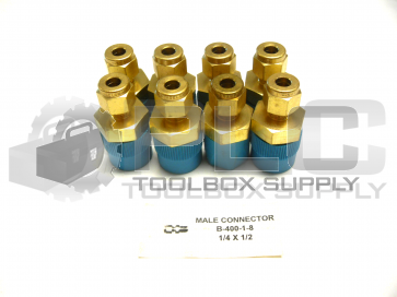 NEW LOT OF 8 SWAGELOK B-400-1-8 MALE CONNECTOR 1/4 X 1/2 