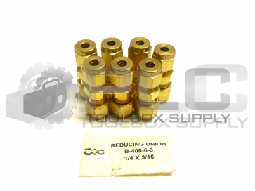 NEW LOT OF 7 SWAGELOK B-400-6-3 REDUCING UNION 1/4 X 3/16 