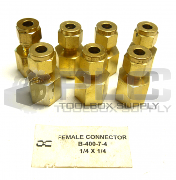 NEW LOT OF 7 SWAGELOK B-400-7-4 FEMALE CONNECTOR 1/4 