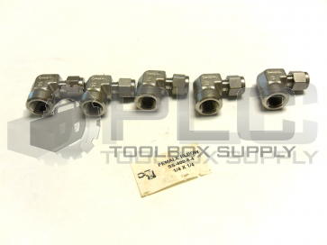 NEW LOT OF 5 SWAGELOK SS-400-8-4 FEMALE ELBOW 1/4 