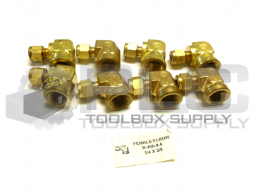 NEW LOT OF 8 SWAGELOK B-400-8-6 FEMALE CONNECTOR 1/4 X 3/8 