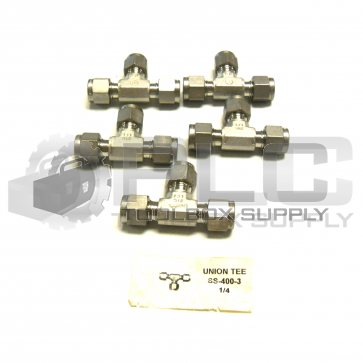 NEW LOT OF 5 SWAGELOK SS-400-3 UNION TEE 1/4 